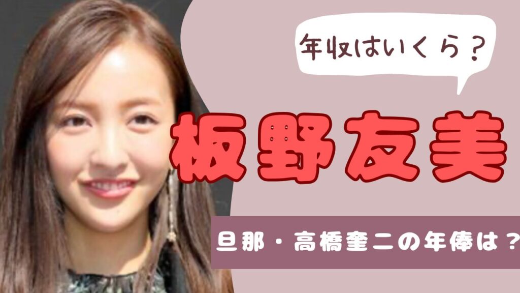 板野友美　旦那　年収